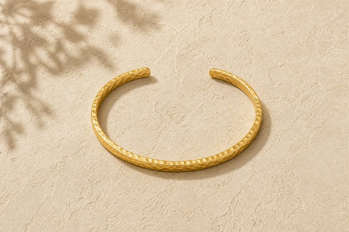Bracelet Jonc Martelé Doré House