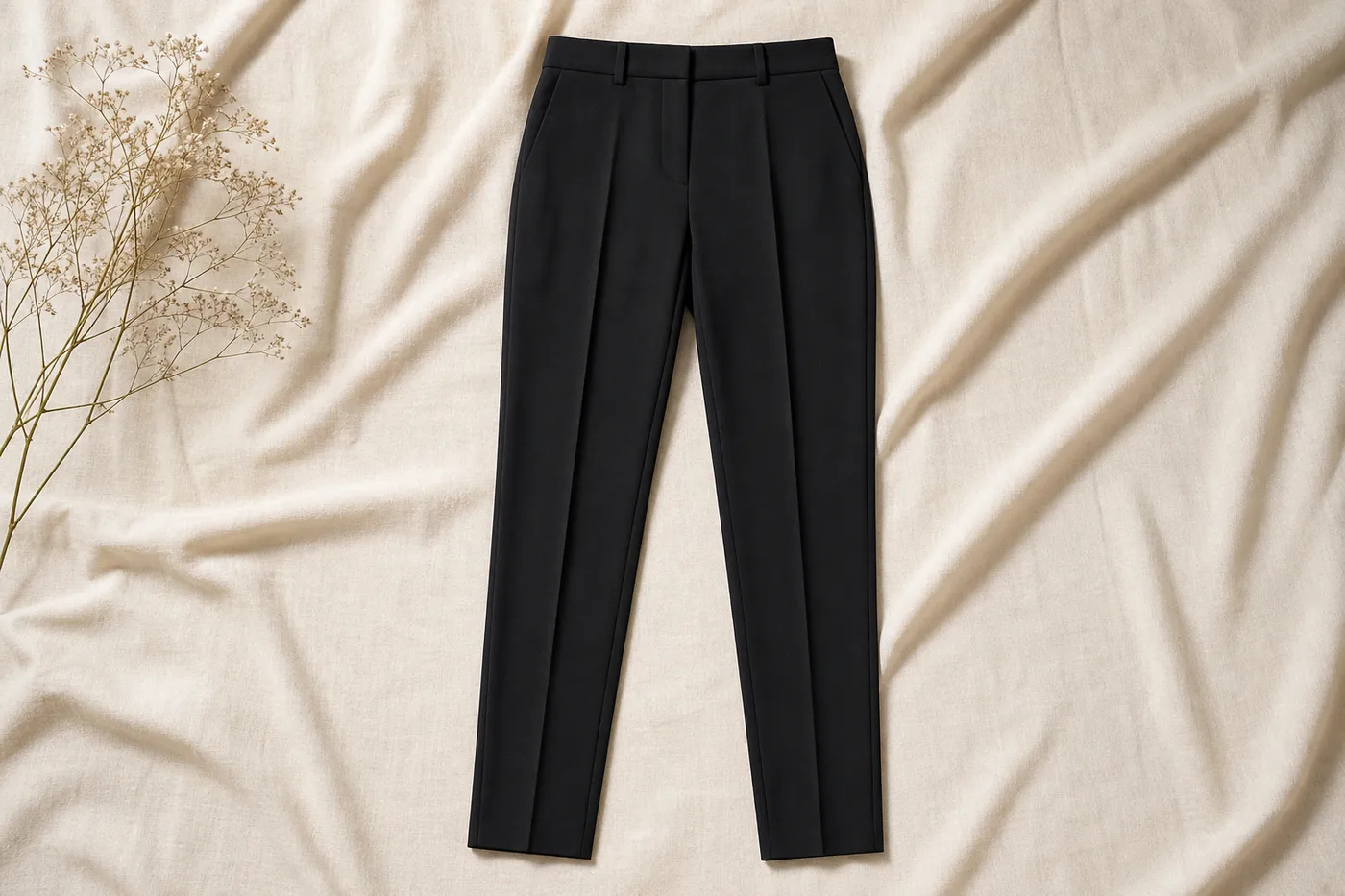 Cigarette Trousers in Crêpe Atelier